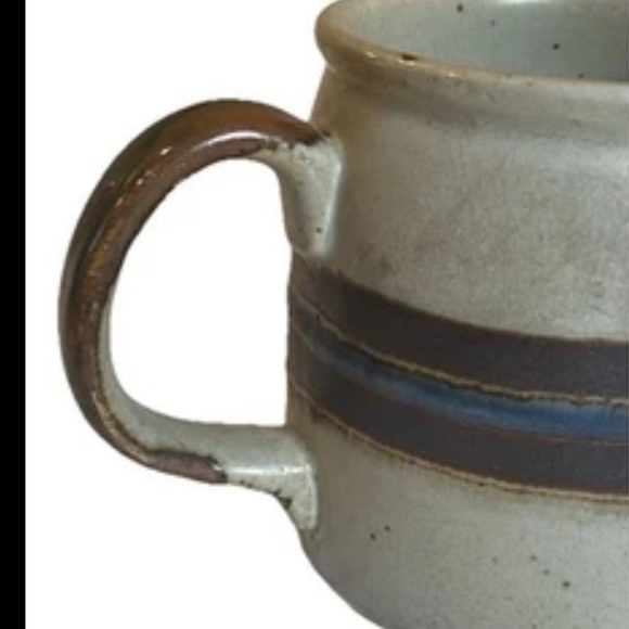 Mid Century OTAGIRI Stoneware HORIZON Pattern HANDLED Coffee Tea MUG 3.5” X 3” - Picture 3 of 16
